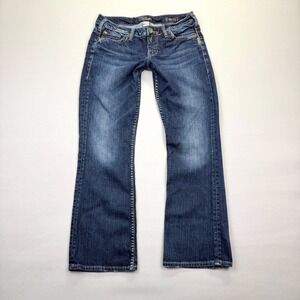 Silver Jeans Toni Bootcut Size 29 Dark Wash Cotton Blend Y2K Boho Western Denim